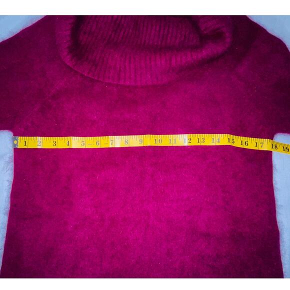 Studio J Cowl Neck Angora Sweater - Women's Size M - 70% Angora in Magenta - Picture 6 of 8